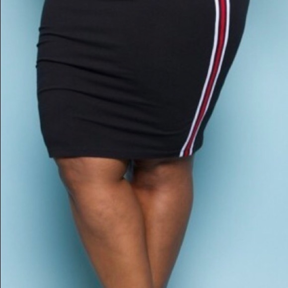 Plus Size Racer Bodycon Skirt - Picture 2 of 4